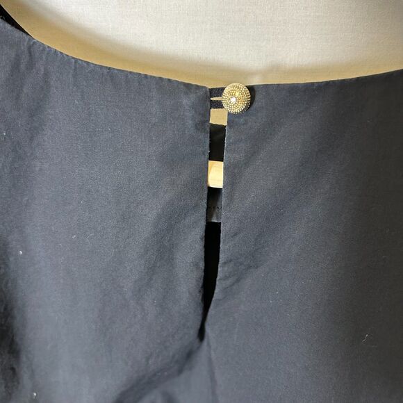 Corey Lynn Calter NWOT Peggy Black Cotton Puff Sleeve Popover Peplum Top Size L - Picture 8 of 12